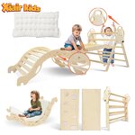 8 in 1 Climbing Frame Set Factory - Montessori Wooden Foldable Triangle Ramp