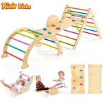 Arch Climbing Frame Set Factory - Montessori Wooden Foldable with Ramp Slide