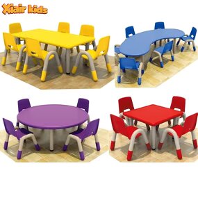 Round Table and Chair Set Factory - Montessori Wooden Adjustable Height Daycare