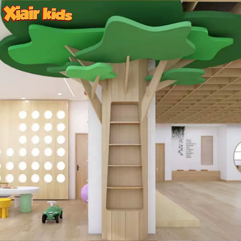 Montessori Bookshelf Factory - Wooden Tree Library Room Furniture Reading Corner