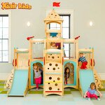 Indoor Outdoor Playground Factory - Montessori Slide Swing Game Playhouse for Kids