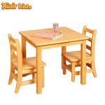 Classroom Table and Chair Factory - Montessori Beech Wooden Preschool Square Set