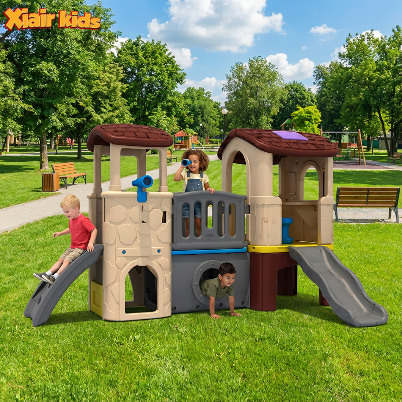 Park Playground Structure Factory - Large Kids Slide Swing Climbing Tower