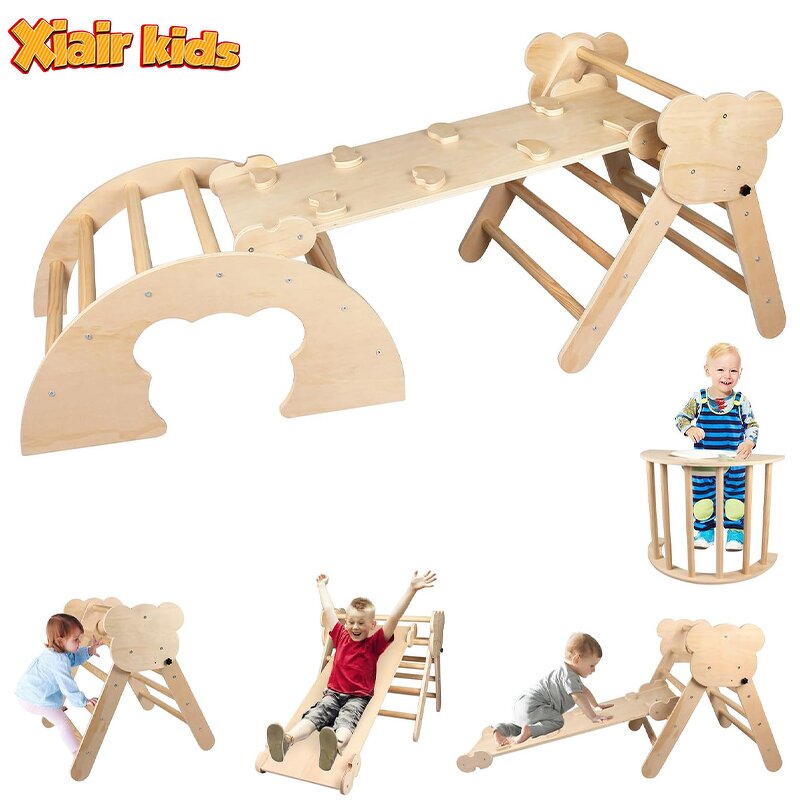 Outdoor Indoor Climbing Frame Factory - Montessori Wooden Foldable with Slide