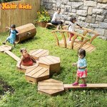 Toddler Playground Set Factory - Wood Outdoor Bridge Tunnel Balancing Elements