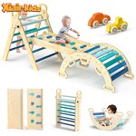 Kids Active Playground Factory - Wooden Montessori Climbing Frame with Ramp Arch