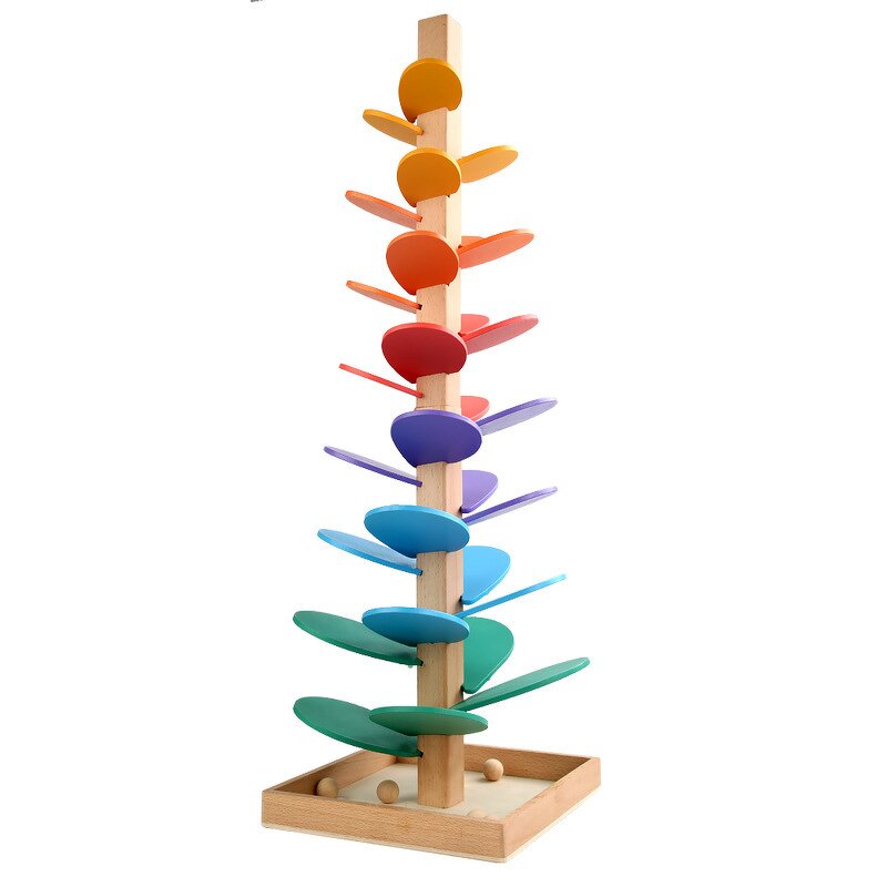 Montessori Rock Toy Factory - Wooden Ins Tree Rainbow Ball Track for Classroom