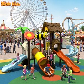 Commercial Grade Playground Factory - Large Kids Slide Swing Climbing Tower