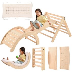 Wooden Climbing Frame Set Factory - Montessori with Ramp Slide Foldable Pickler