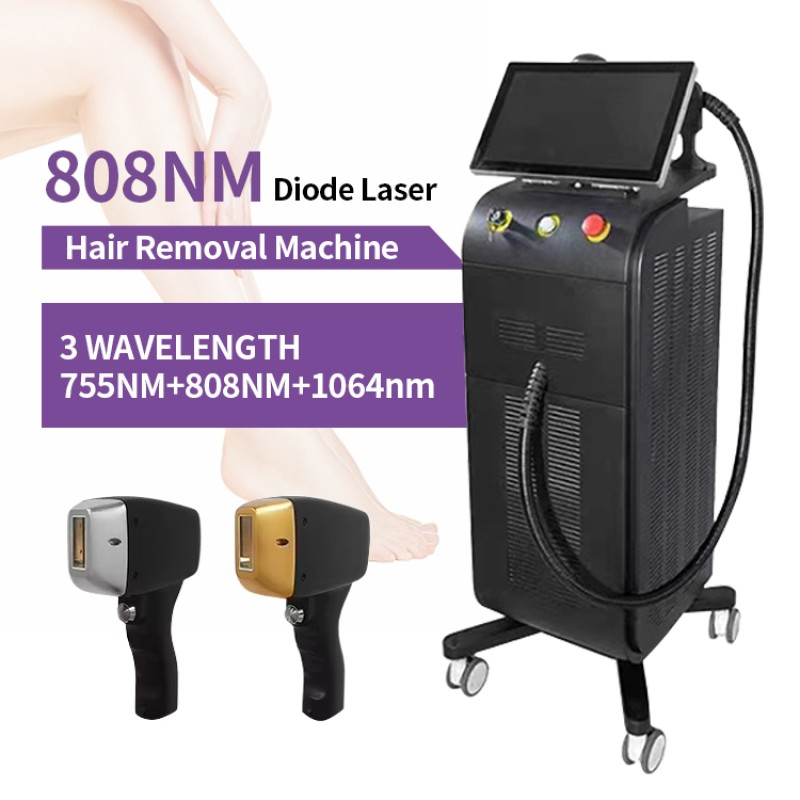 Professional Permanent Hair Removal Machine 1800w 3 Wavelength Diode Laser Hair Removal Machine for Face Leg Arm Chest