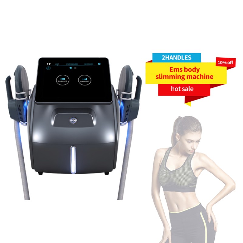 Portable EMS Machine Newest 2 Handle EMS Professional Muscle Stimulator  Desktop Magnetic Slimming Electro Muscle Stimulation