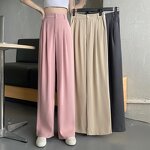 Women's Silk Pants Factory - Summer Thin Ice Silk High Waisted Loose