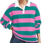 Men's Rugby Shirt Factory - Long Sleeve Black Grey Two Tone Color