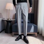 Men's Casual Pants Factory - Summer High Waisted Straight Leg Slim Fit