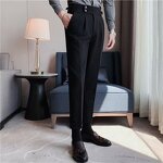 Men's Casual Pants Factory - Summer High Waisted Straight Leg Slim Fit