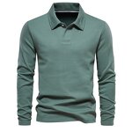 Men's Long Sleeve Polo Shirt Factory - Stylish Casual Slim Fit Solid Color