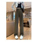 Women's Wide Leg Pants Factory - Black Suit Korean Vintage Office Trousers