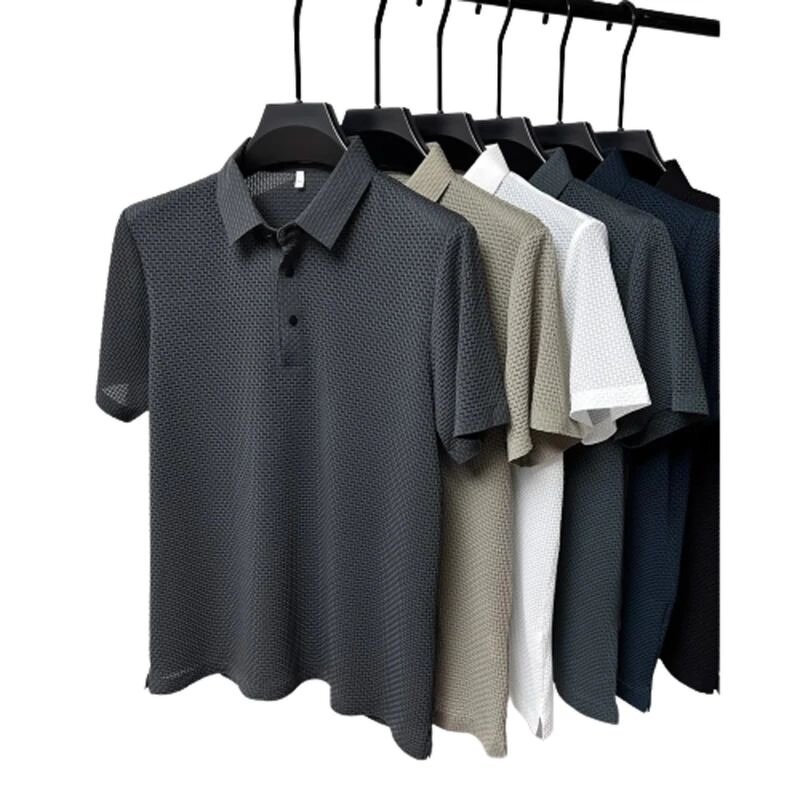 Men's Polo Shirt Factory - Hollow Short-sleeved Ice Silk Breathable Business