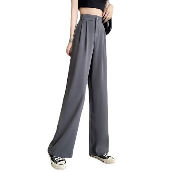 Women's Silk Pants Factory - Summer Thin Ice Silk High Waisted Loose