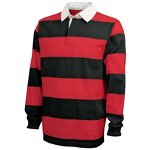 Men's Rugby Shirt Factory - Long Sleeve Black Grey Two Tone Color