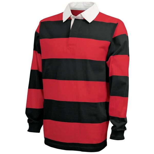 Men's Rugby Shirt Factory - Long Sleeve Black Grey Two Tone Color