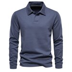 Men's Long Sleeve Polo Shirt Factory - Stylish Casual Slim Fit Solid Color