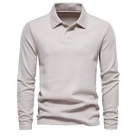 Men's Long Sleeve Polo Shirt Factory - Stylish Casual Slim Fit Solid Color