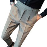 Men's Casual Pants Factory - Summer High Waisted Straight Leg Slim Fit