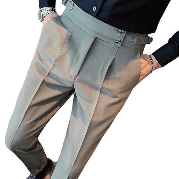 Men's Casual Pants Factory - Summer High Waisted Straight Leg Slim Fit