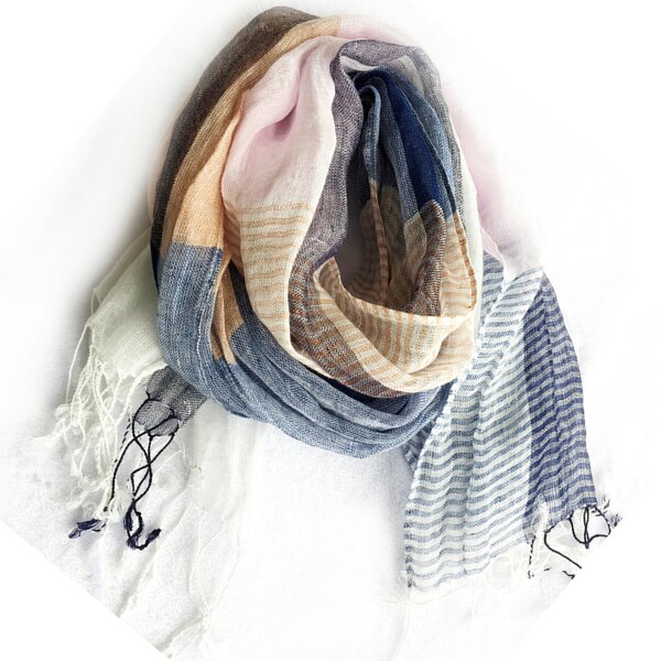 Linen Scarf Manufacturer - OEM Wholesale Summer 100% Linen Natural