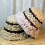 Knitted Hat Factory - OEM Women's Colorful Rabbit Hair Argyle Pattern