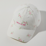 Duckbill Cap Supplier - OEM Korean Style Cream Floral 3D Embroidery