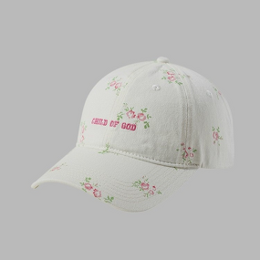 Duckbill Cap Supplier - OEM Korean Style Cream Floral 3D Embroidery