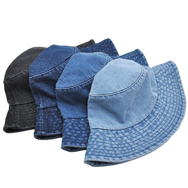 Bucket Hat Factory - OEM Custom 3D Embroidery Washed Denim Vintage