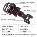 Compound Bow Sight Factory - 3 Pins 0.029'' Fiber Light Adjustable Left Right