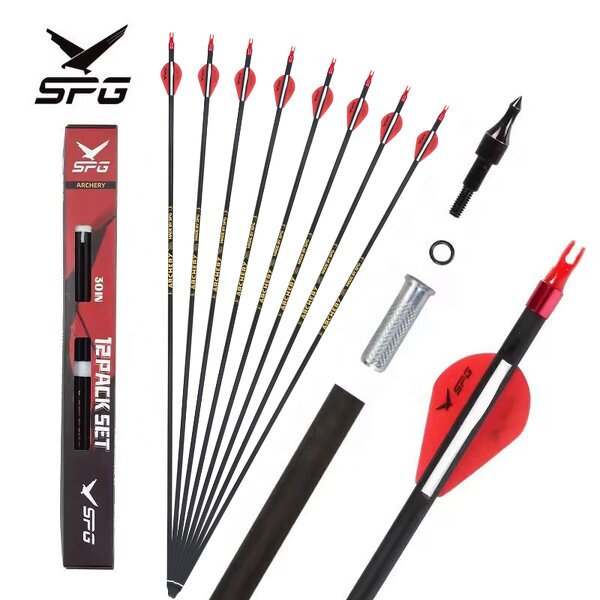 Mixed Carbon Arrow Factory - 6.2mm Spine 500 Collars Shaft Hunting