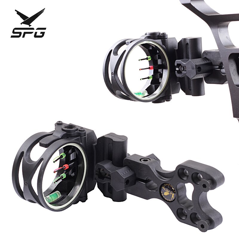 Compound Bow Sight Factory - 3 Pins 0.029'' Fiber Light Adjustable Left Right