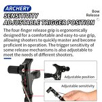 Bow Release Factory - 4 Finger Aluminum Alloy 360° Rotatable Caliper Thumb