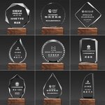 Crystal Trophy Supplier - OEM New Designs Custom Glass with Wooden