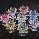 Crystal Candlestick Factory - OEM Wholesale Fengshui Lotus Glass Candle