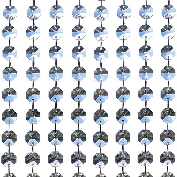 Crystal Beads Chain Supplier - OEM Hanging 14mm Clear Octagon Lamp Garland