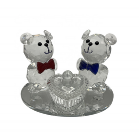 Crystal Brush Cup Factory - OEM 2024 New Design Glass Bear Nail Polish