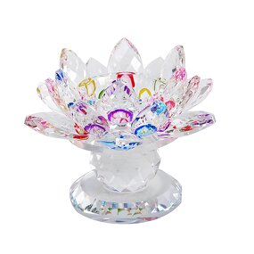 Crystal Candlestick Factory - OEM Wholesale Fengshui Lotus Glass Candle