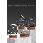 Crystal Trophy Supplier - OEM New Designs Custom Glass with Wooden