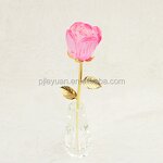 Crystal Rose Flower Supplier - OEM Wholesale pink Glass Rose for Craft