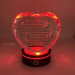 Crystal Heart Manufacturer - OEM Laser Engraving K9 with Colorful Light