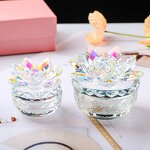 Crystal Jewelry Box Factory - OEM Luxury Clear Glass Lotus Flower Mold
