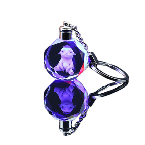 Crystal Key Chain Supplier - OEM Promotional Led Light Glass Custom 3d