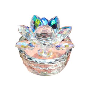 Crystal Jewelry Box Factory - OEM Luxury Clear Glass Lotus Flower Mold