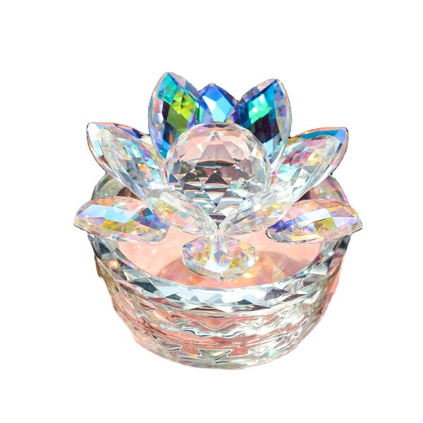 Crystal Jewelry Box Factory - OEM Luxury Clear Glass Lotus Flower Mold